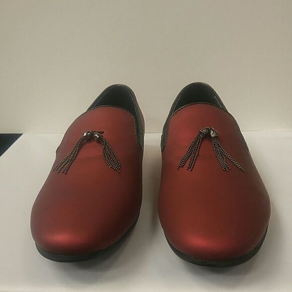 MEN'S9 GIORGIO BRUTINI RED LOAFER WITH CHAIN.9D - Picture 2 of 7